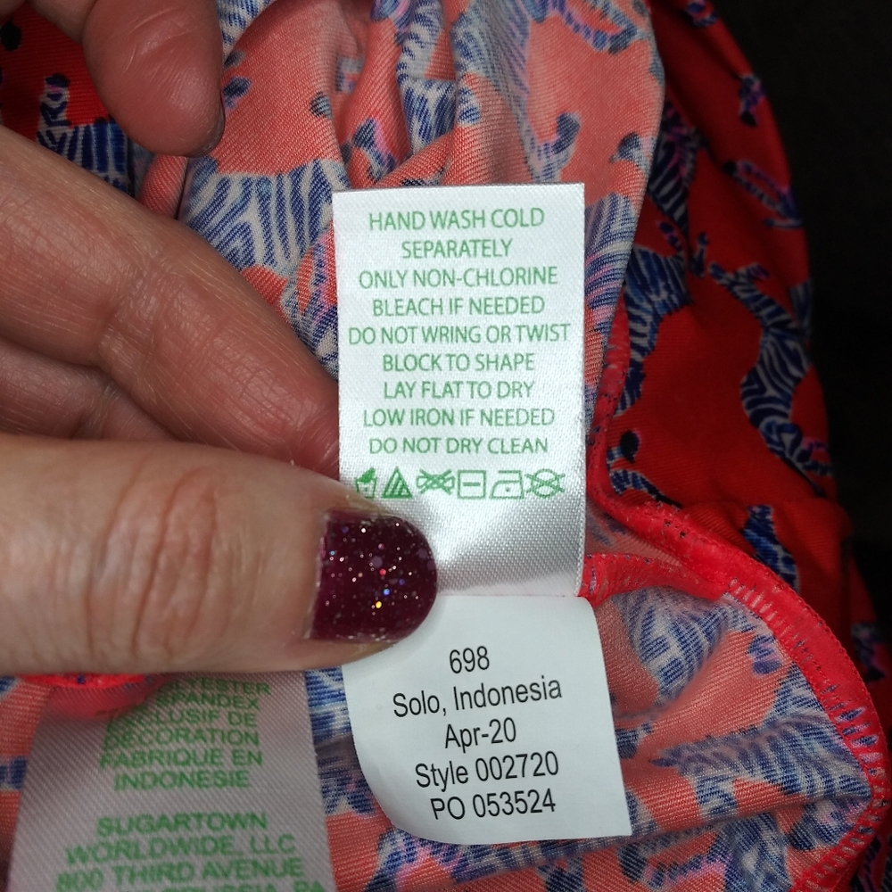 Lilly Pulitzer Orange and Blue Halter Top - Picture 11 of 12